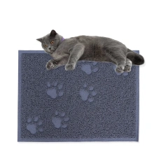 30x40cm Cat Litter Mat PVC Plastic Water Resistant Non Slip Pet Cleaning Carpet for Cats Dogs Gray