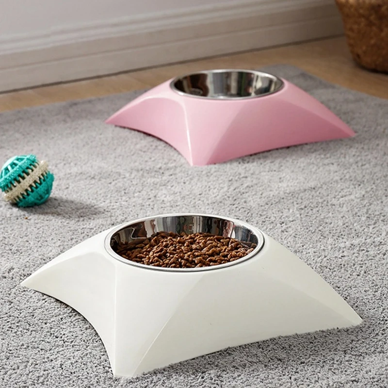 Durable Cute Dart Shaped Feeding Pet Dog Cat Food Bowl Feeder Outdoor Puppy Stainless Steel Food Water Bowl