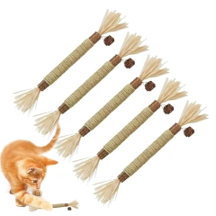 Cat Toys Cleaning Teeth Silvervine Chew Stick Pet Snacks Sticks Natural Stuff with Catnip for Kitten Catnip Teasing Chew Toys