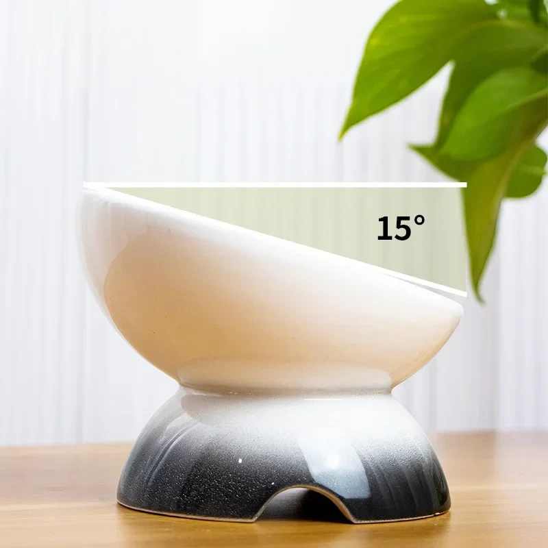 CLEARANCE SALE-Ceramic Bowl Gradient Pet Food Water Feeders Small Dogs Drinking Eating Supplies Raised Tilted Cats Feeding Bowl