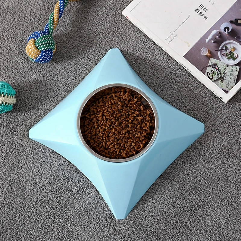 Durable Cute Dart Shaped Feeding Pet Dog Cat Food Bowl Feeder Outdoor Puppy Stainless Steel Food Water Bowl
