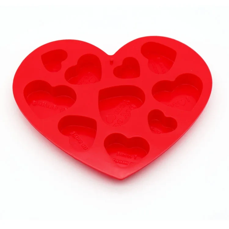English Love Heart Shape Silicone Molds For Diy Candy Chocolate Soap Moulds Fondant Cake Decorating Tools Kitchen Bakeware M028
