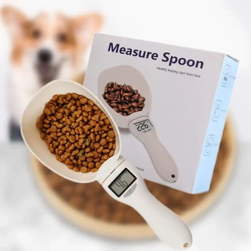 Pet cat food weighing electronic scale, cat dog pet supplies measuring spoon, cat food and dog food measuring weighing spoon