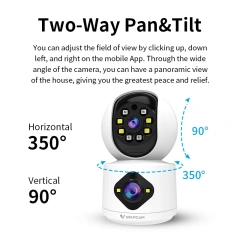 Vstarcam New 5MP Dual Lens Dual Picture Wifi 1080P IP Camera No Dead Corner Ball Integrated 360 Security Surveillance Phone APP