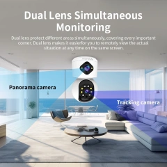 Vstarcam New 5MP Dual Lens Dual Picture Wifi 1080P IP Camera No Dead Corner Ball Integrated 360 Security Surveillance Phone APP