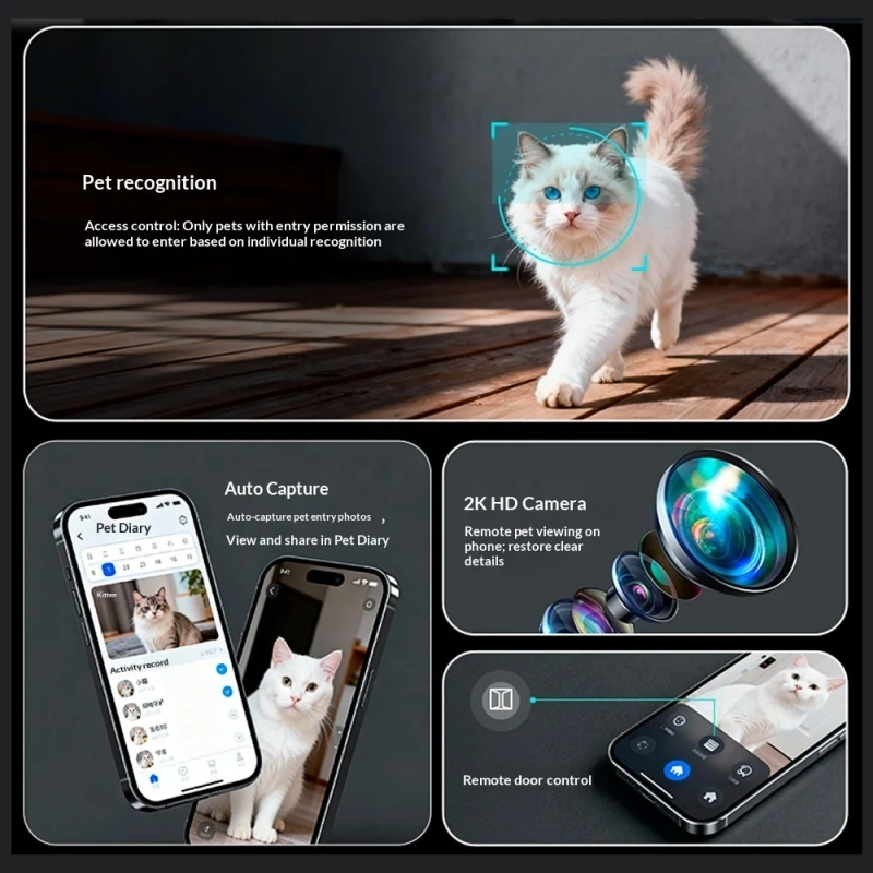 Wholesale Smart AI Pet Door with Camera | App Controlled Cat & Dog Door with Facial Recognition for Home Use