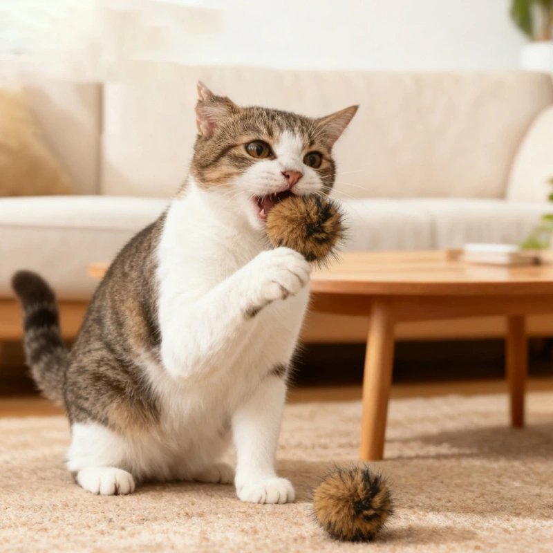 Hot Selling Interactive Smart Pet Toy Funny Feather Colorful Ball for Cats Movement Toy