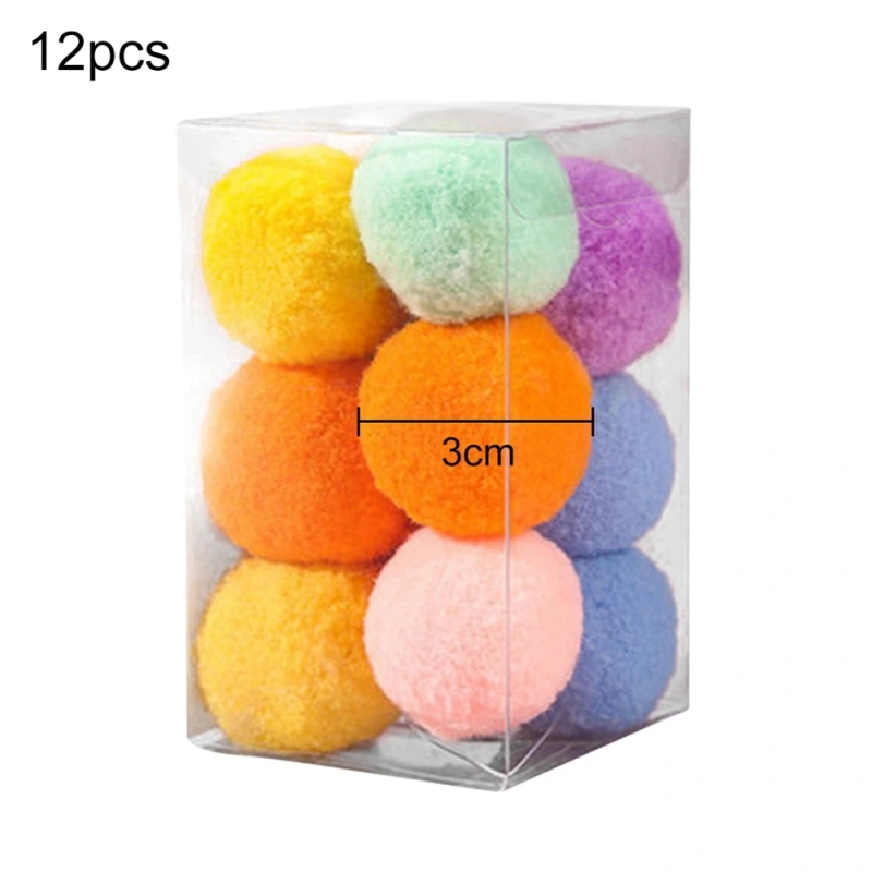12pcs Wool Felt Ball Toys for Cats and Kittens Fun Adorable Colorful Soft Quiet Felted Fabric Balls Unique for Cat Lovers