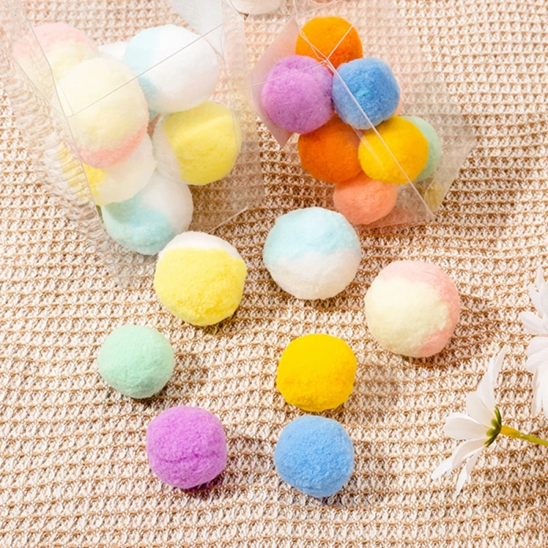 12pcs Wool Felt Ball Toys for Cats and Kittens Fun Adorable Colorful Soft Quiet Felted Fabric Balls Unique for Cat Lovers