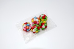 Cat Toy Ball Sparkly Pompoms 4.5cm Crinkle and Jingle Toys Kittens Chasing Hunting Interactive Plush Ball