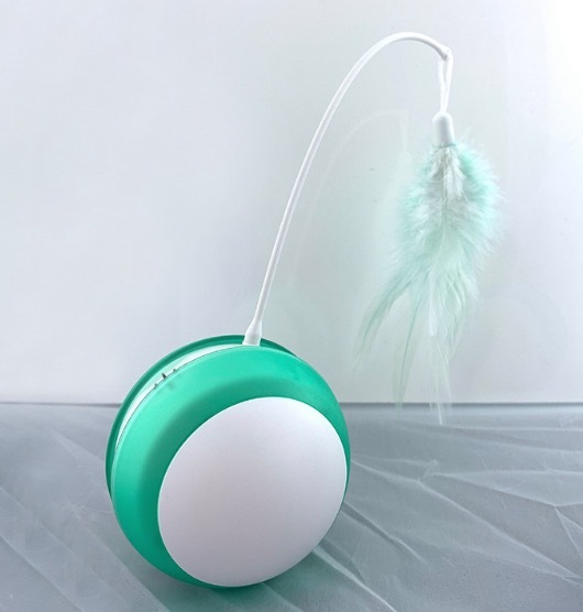 Premium Cat Interactive Tumbler Ball - Electric Smart Round Toy with Sound&Feather Auto-Rolling