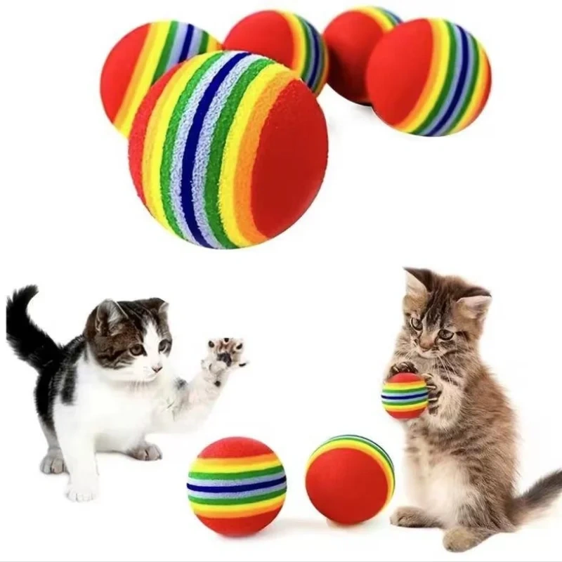 1Pcs Colorful Pet Rainbow Foam Fetch Balls Training Interactive Dog Funny Toy
