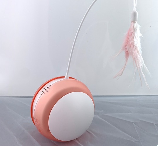 Premium Cat Interactive Tumbler Ball - Electric Smart Round Toy with Sound&Feather Auto-Rolling