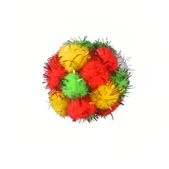 1/5/10PCS Christmas Cat Toy Ball Sparkly Pompoms 4.5cm Crinkle and Jingle Toys Kittens Chasing Hunting Interactive Plush Ball