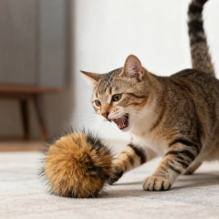 Hot Selling Interactive Smart Pet Toy Funny Feather Colorful Ball for Cats Movement Toy