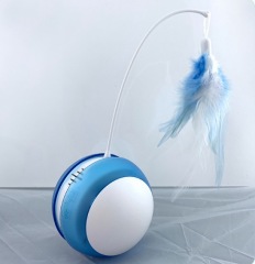 Premium Cat Interactive Tumbler Ball - Electric Smart Round Toy with Sound&Feather Auto-Rolling