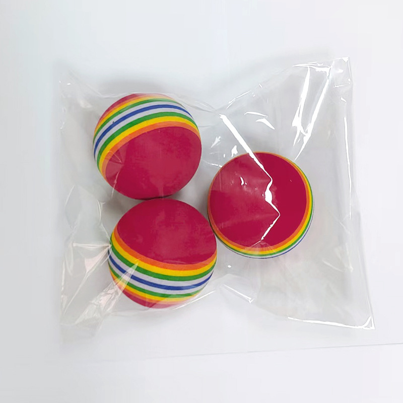 Colorful Pet Rainbow Foam Fetch Balls Training Interactive cat Funny Toy