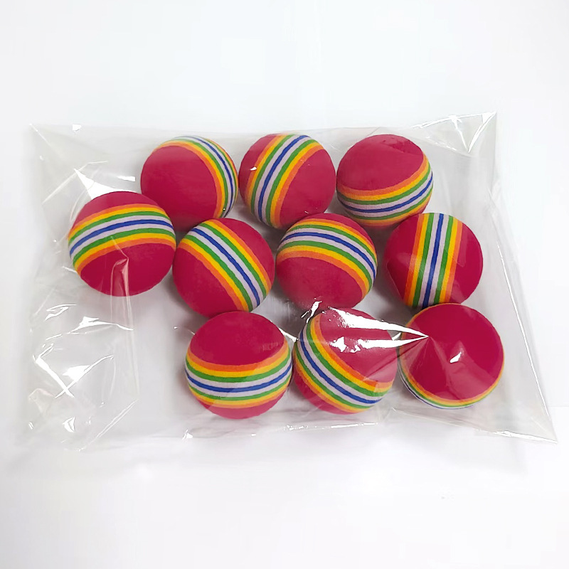 Colorful Pet Rainbow Foam Fetch Balls Training Interactive cat Funny Toy