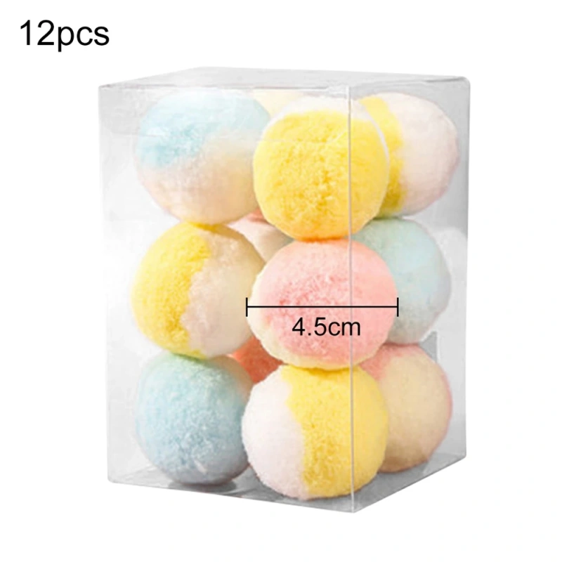12pcs Wool Felt Ball Toys for Cats and Kittens Fun Adorable Colorful Soft Quiet Felted Fabric Balls Unique for Cat Lovers