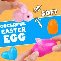 24/48Pcs Cute Easter Egg with Rabbit Figure for Kids Easter Birthday Party Basket Pinata Gift Bag Filler Egg Hunt Games Supplies