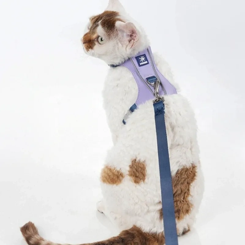 Cat Quick Drying Traction Rope Set Summer Comfortable Light Reflective Pet Traction Slip Cat Rope  Anti Slip Cat Traction Rope