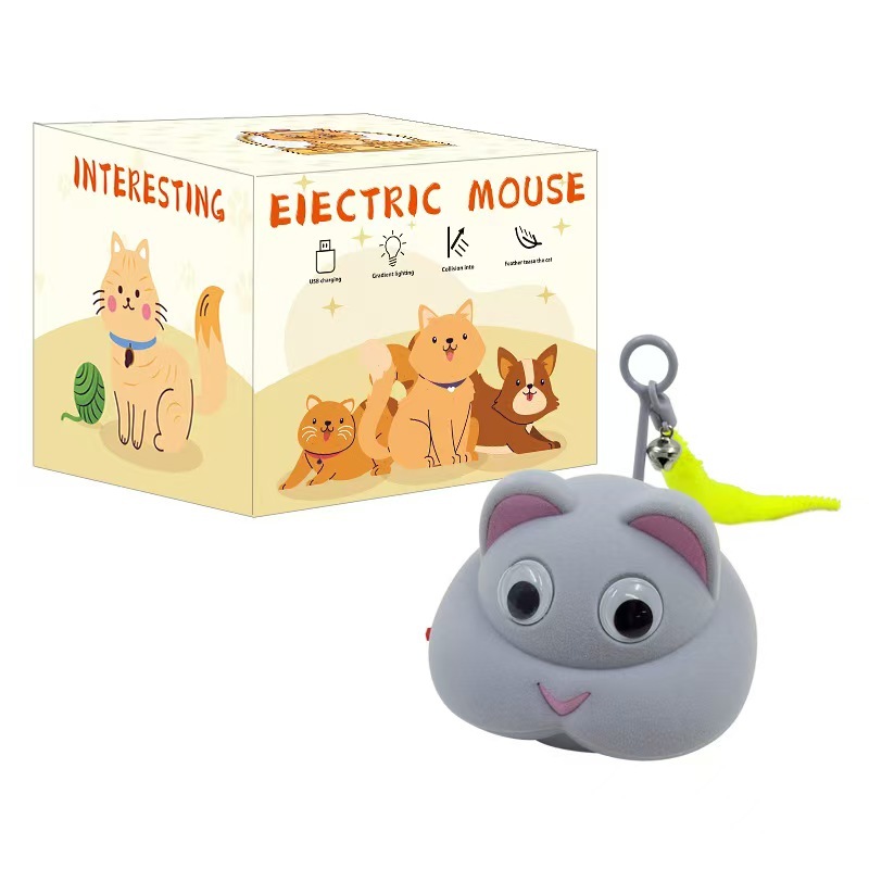 Cat Dog Toy Self Playing Light Up Sound Electric USB Mouse