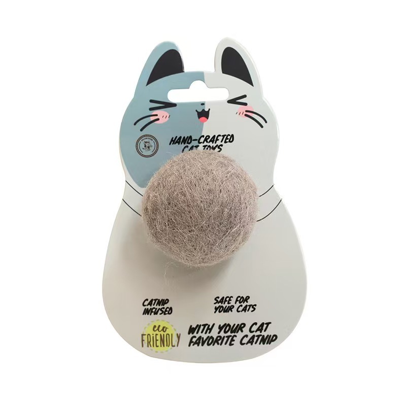 Handmade wool ball silent toy for cats
