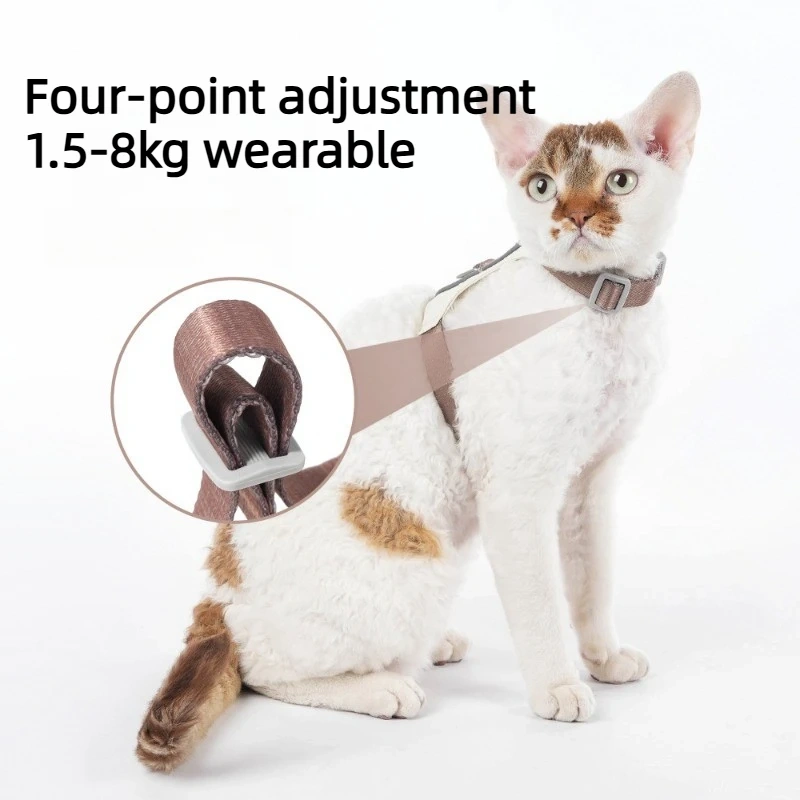 Cat Quick Drying Traction Rope Set Summer Comfortable Light Reflective Pet Traction Slip Cat Rope  Anti Slip Cat Traction Rope
