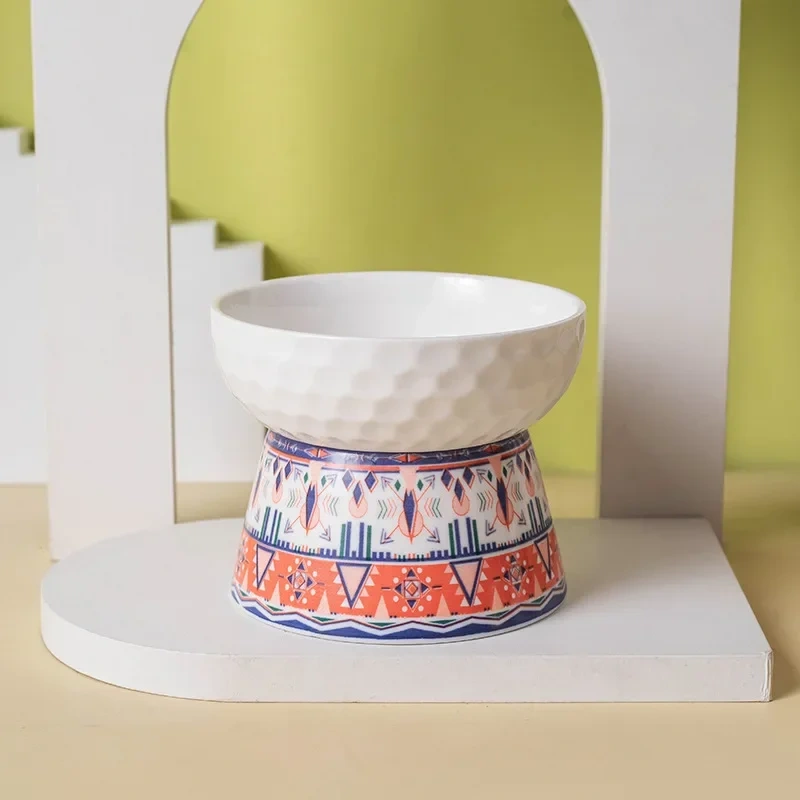 Tilted Elevated Cat Bowl Ceramic Cat Dog Bowl Dish Anti Vomiting Pet Food Water Feeder Raised Dog Bowl Pet Accessories