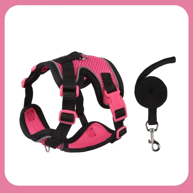 cat Chest Harness and Leash, Anti-Escape Adjustable Soft mesh cat Leash and Chest Harness Set for All Types of Cats