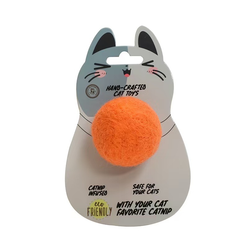 Handmade wool ball silent toy for cats