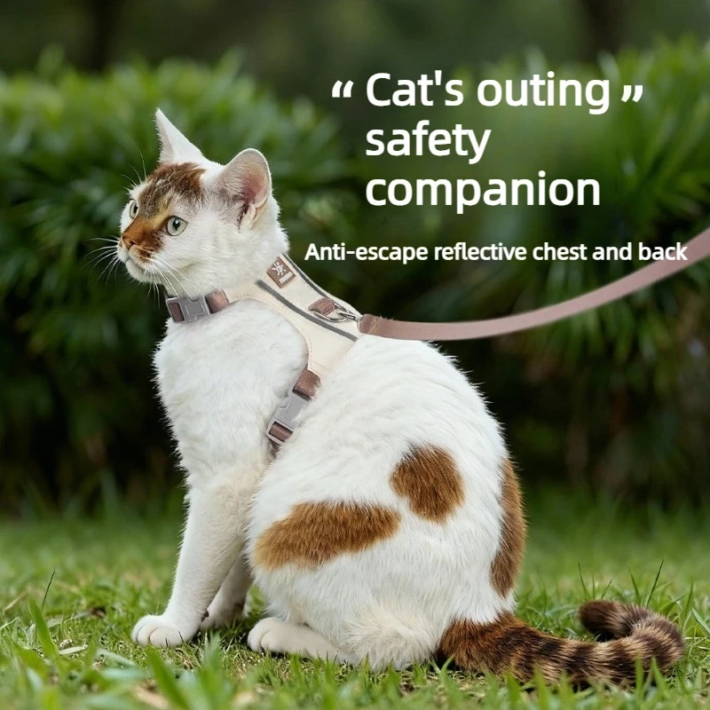 Cat Quick Drying Traction Rope Set Summer Comfortable Light Reflective Pet Traction Slip Cat Rope  Anti Slip Cat Traction Rope