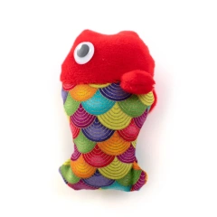 Hellomoon Customize Plush Pet Toy cat Teaser Toy Flippity Fish Interactive cat Toy