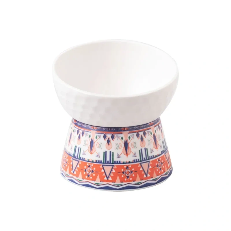 Tilted Elevated Cat Bowl Ceramic Cat Dog Bowl Dish Anti Vomiting Pet Food Water Feeder Raised Dog Bowl Pet Accessories
