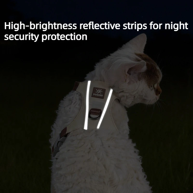 Cat Quick Drying Traction Rope Set Summer Comfortable Light Reflective Pet Traction Slip Cat Rope  Anti Slip Cat Traction Rope