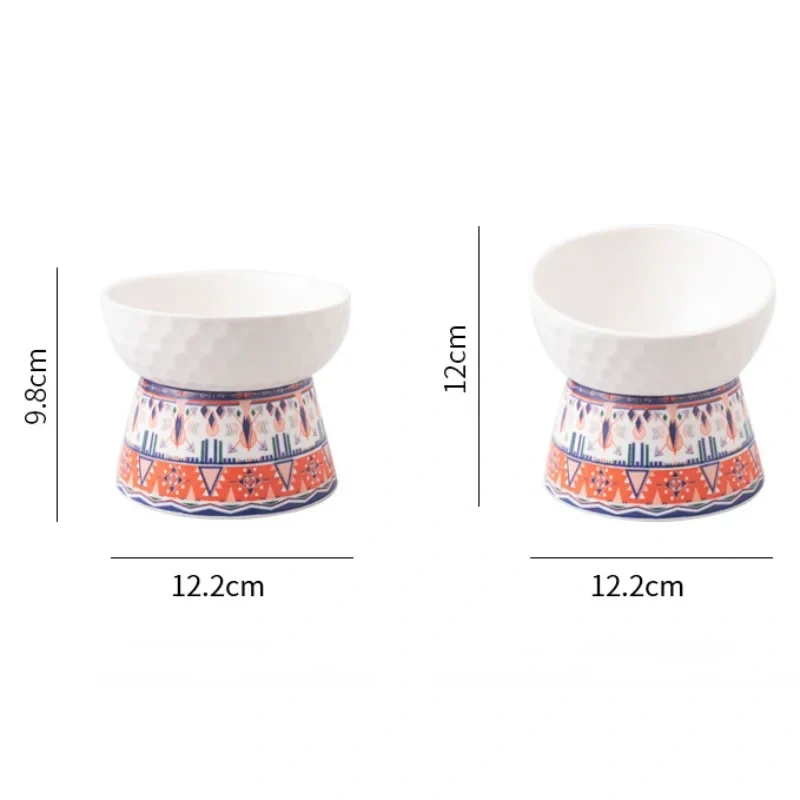 Tilted Elevated Cat Bowl Ceramic Cat Dog Bowl Dish Anti Vomiting Pet Food Water Feeder Raised Dog Bowl Pet Accessories