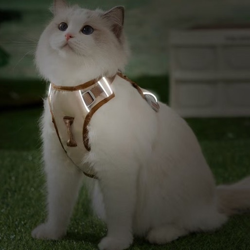 Breathable Pet Chest Strap Mesh Adjustable Straps Cat Harness Reflective Strips