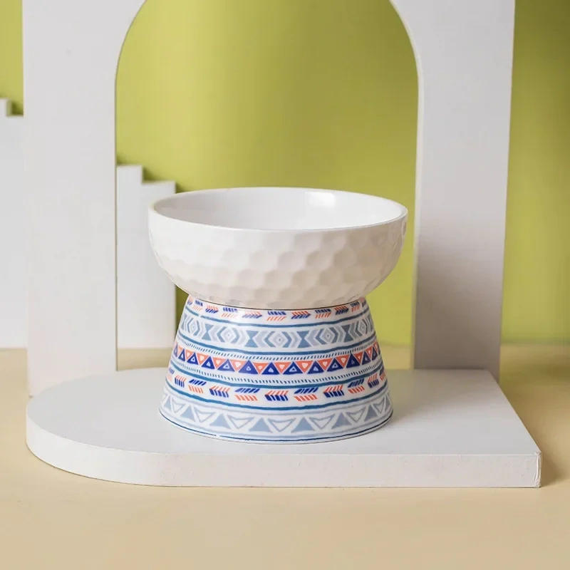 Tilted Elevated Cat Bowl Ceramic Cat Dog Bowl Dish Anti Vomiting Pet Food Water Feeder Raised Dog Bowl Pet Accessories