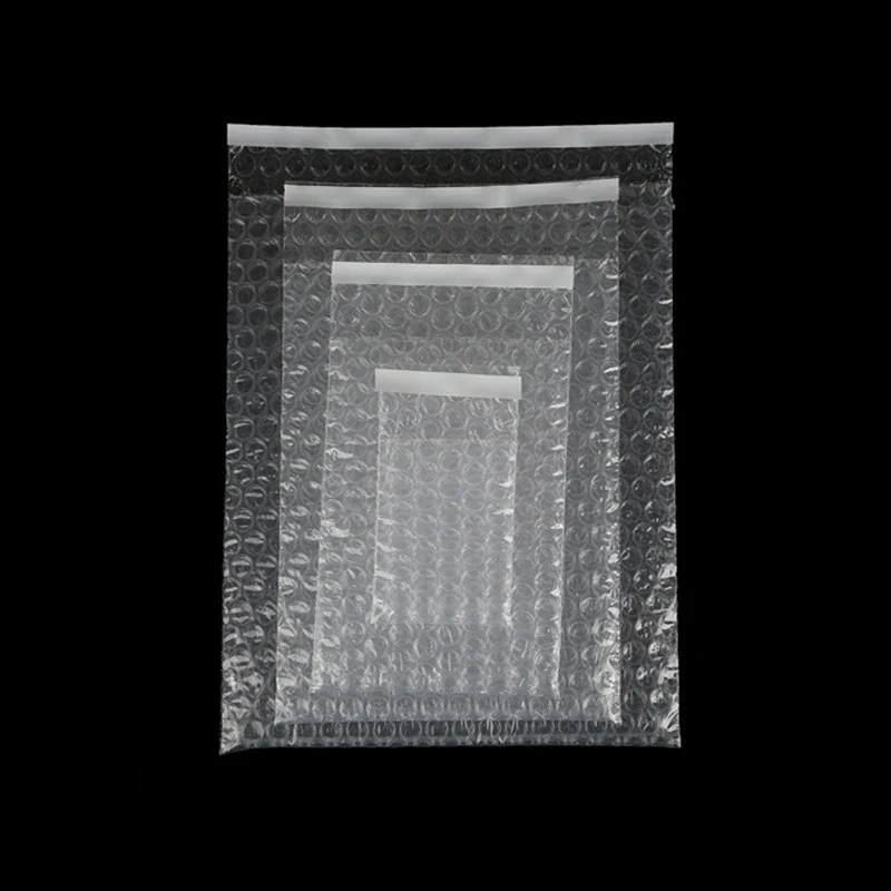 100pcs Self-sealing Plastic Shockproof Bag Clear Bubble Foam Packing Bags Double Film Cushioning Bag Envelope Packing