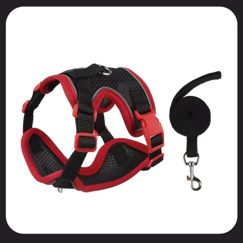 cat Chest Harness and Leash, Anti-Escape Adjustable Soft mesh cat Leash and Chest Harness Set for All Types of Cats