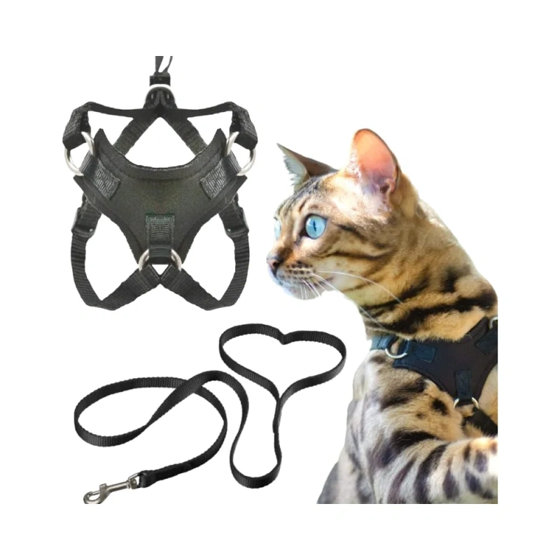 Eco-friendly Escape Proof Dog Harness and Leash Set by OutdoorBengal and Solid Nylon Small Dog Harness for Walking