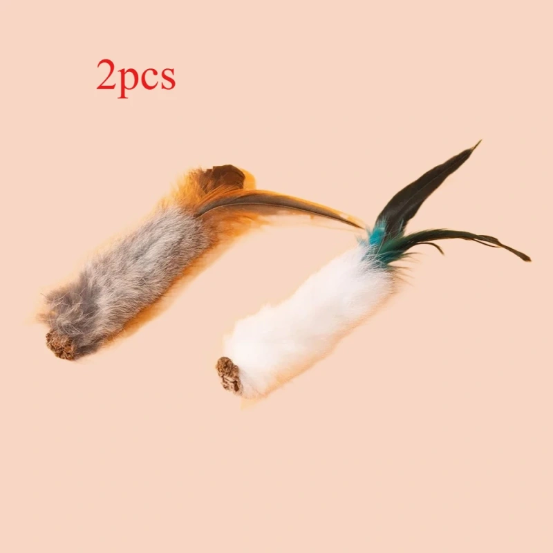 2pcs Cat Chew Toys Interactive Molar Natural Rabbit Hair Toys Gall Fruit Cat Teaser Toy Clean Mouth Pet Toy Pet Supplies