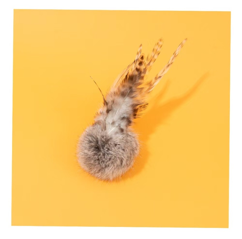 Real rabbit fur cat Silent Ball toys