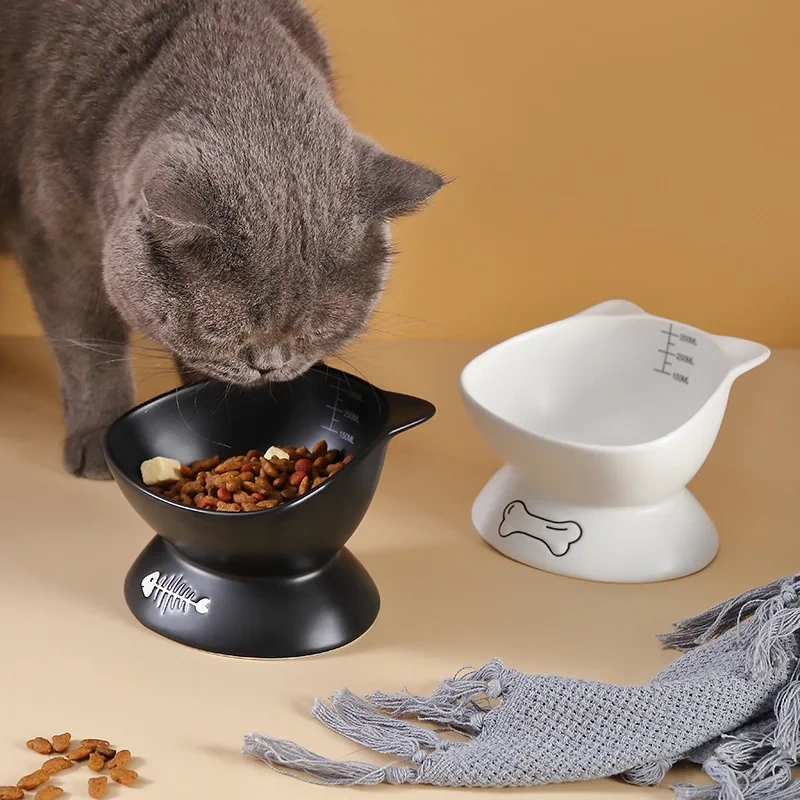 High Footed Cat Bowls Pet Drinking Bowls Ceramic Feeders for Cat and Dog