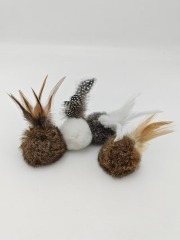 Real rabbit fur silent ball cat toy
