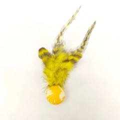 2pcs Random color Wholesale Interactive Colorful Elastic Ball Feathers Cat Toy Rubber Ball Chew Pet Toy