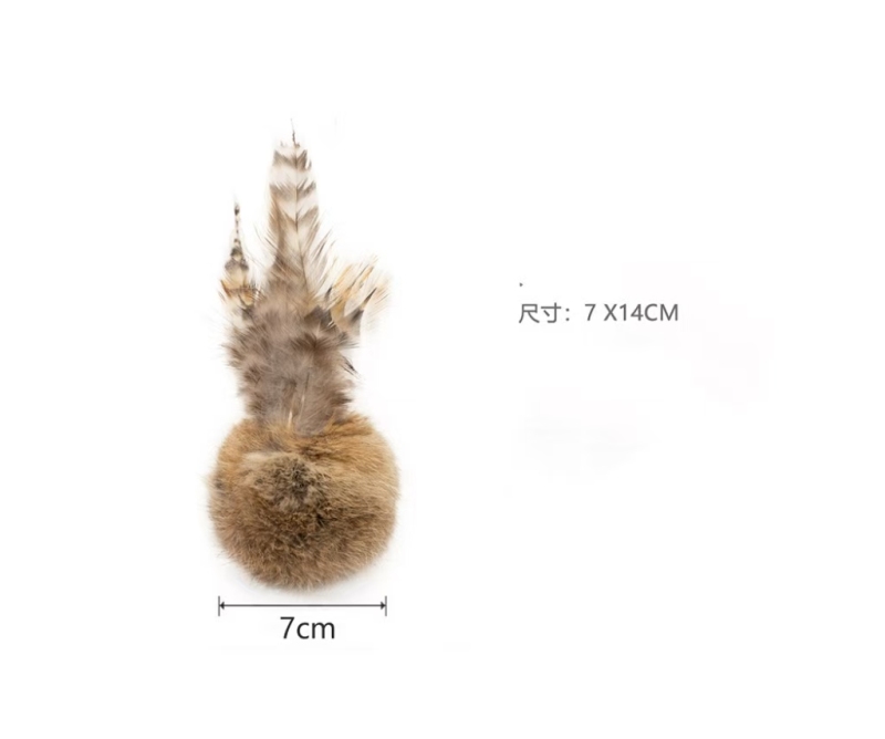 Real rabbit fur cat Silent Ball toys
