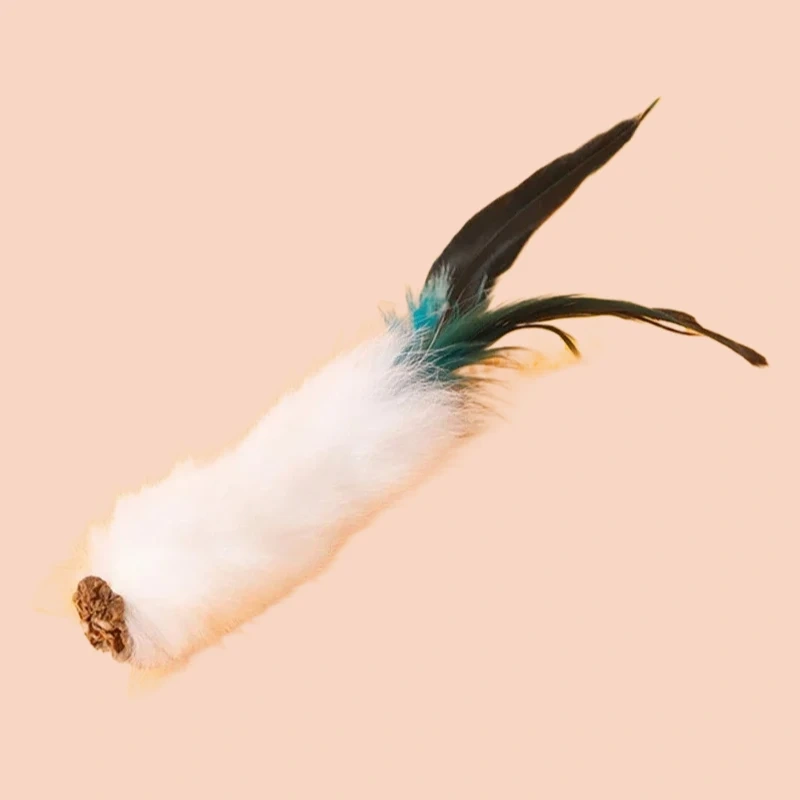2pcs Cat Chew Toys Interactive Molar Natural Rabbit Hair Toys Gall Fruit Cat Teaser Toy Clean Mouth Pet Toy Pet Supplies