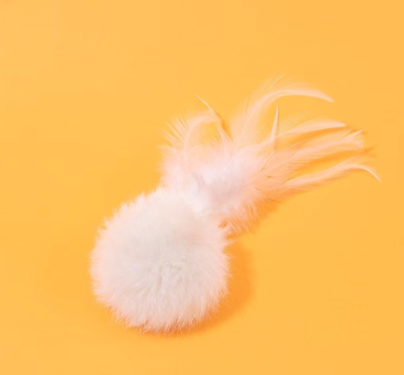 Real rabbit fur cat Silent Ball toys