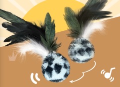 Cat self-heating ball with built-in rattling stone